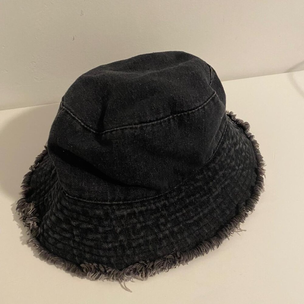 H&M Cotton Denim Distressed Bucket Hat, Sun Hat, Hat for Men and Women